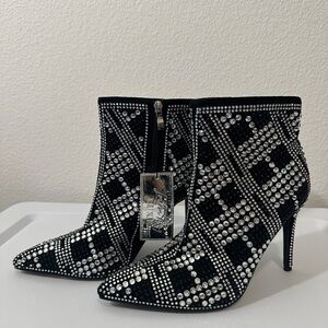 London Rag Black and Silver Studded Ankle Boots